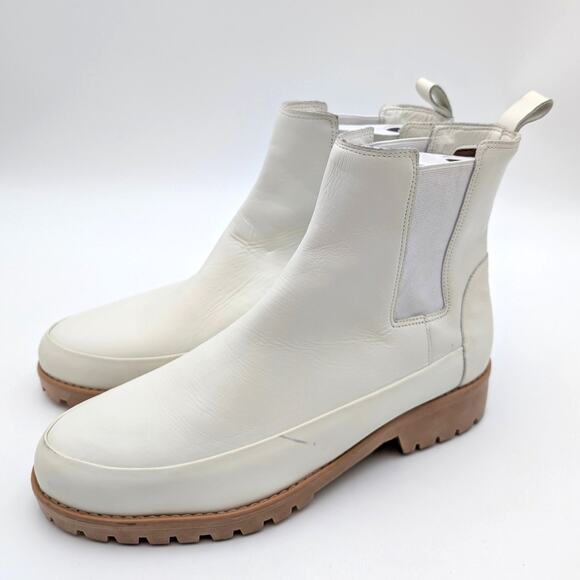 Rebecca Allen The All Weather Chelsea Ankle Boots Women's Cream Size US8M EU38.5 - Picture 1 of 13